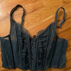 VS Forest Green Lace Corset Top